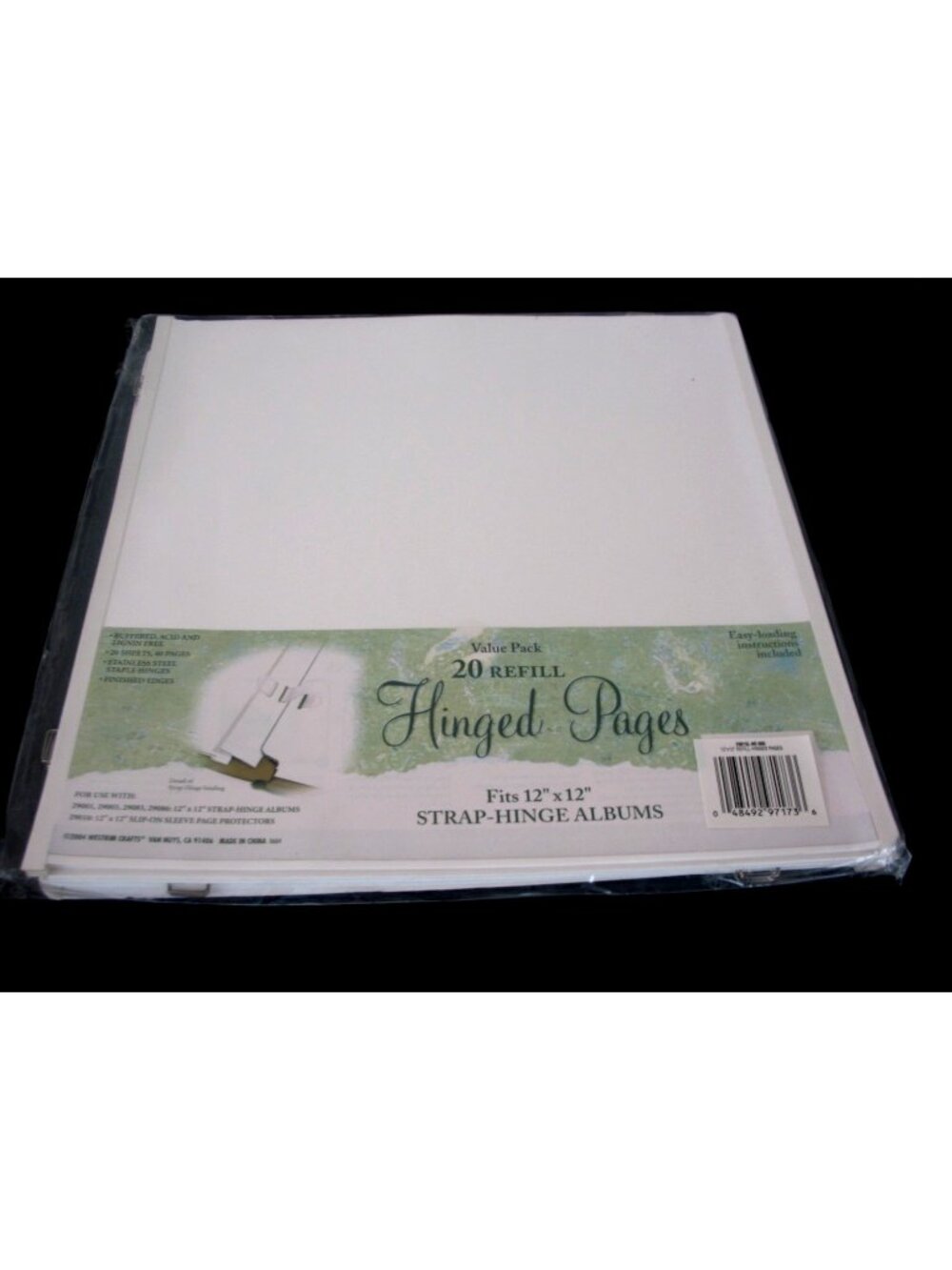 WESTRIM CRAFTS Refill Pack Hinged Pages 12"x12" Strap Albums 10 Sheets 20 Pages
